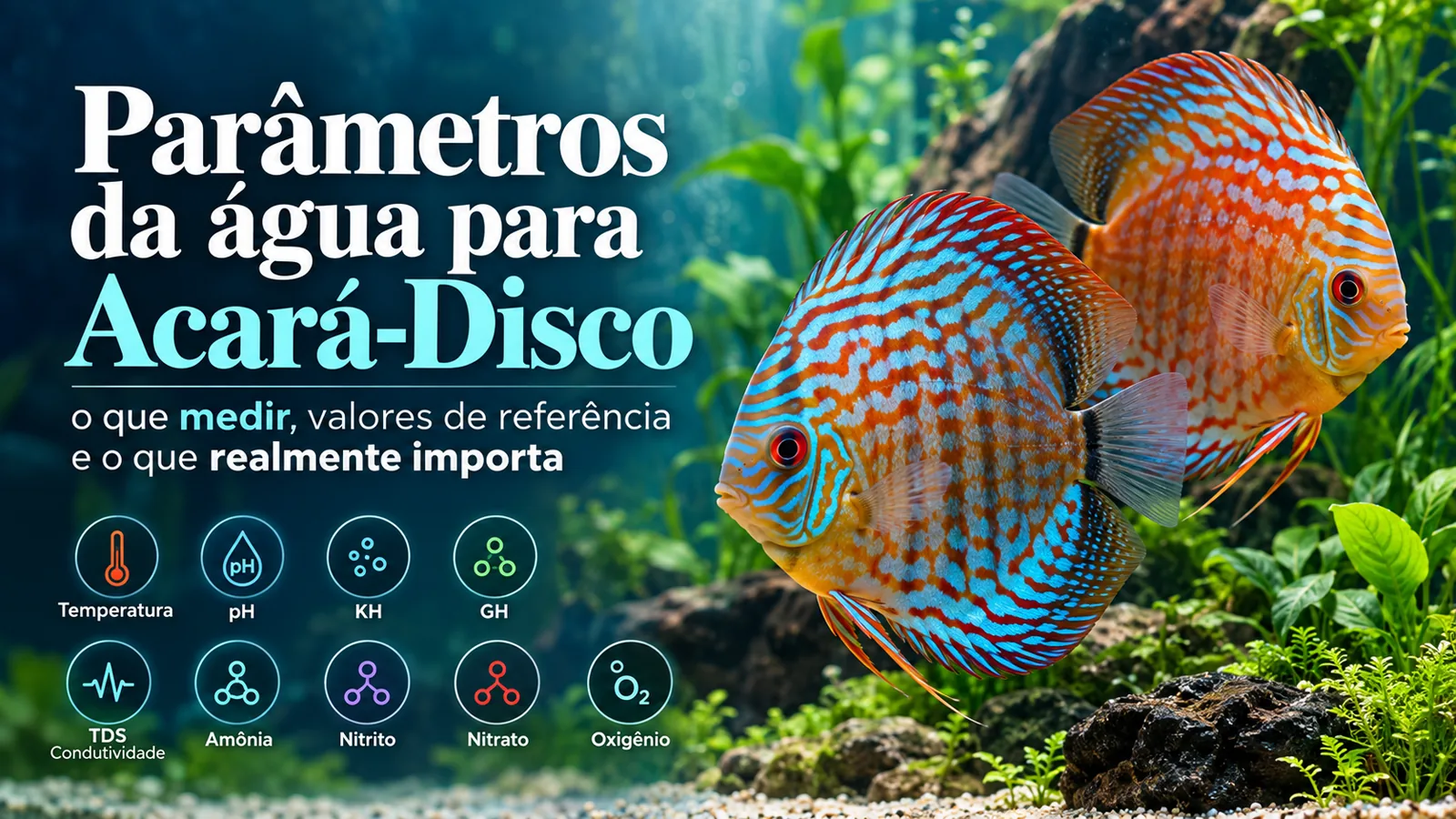 Imagem do post Parâmetros da água para Acará-Disco: o que medir, valores de referência e o que realmente importa