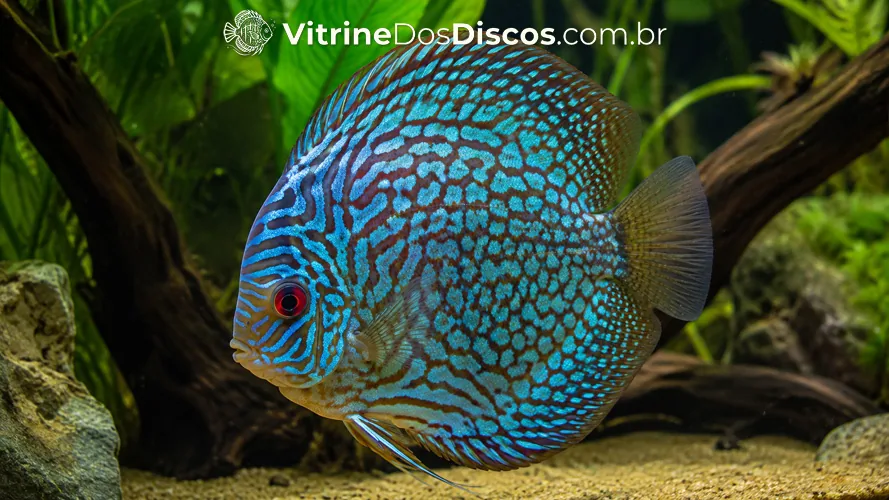 Imagem de Acará-Disco Blue Checkerboard Turquoise