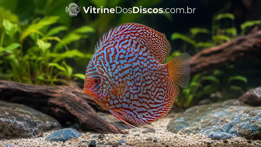 Imagem de Acará-Disco Red Checkerboard Turquoise